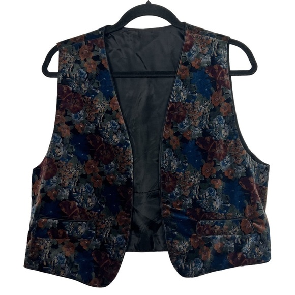 Century Of Boston Floral Velvet Skirt And Vest Set Large /14 - Picture 2 of 14